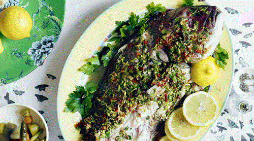 سمكة حرة بيروتية على الطريقة اللبنانية
